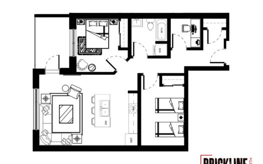 Suite D1: Two Bedroom + Den at Brickline North